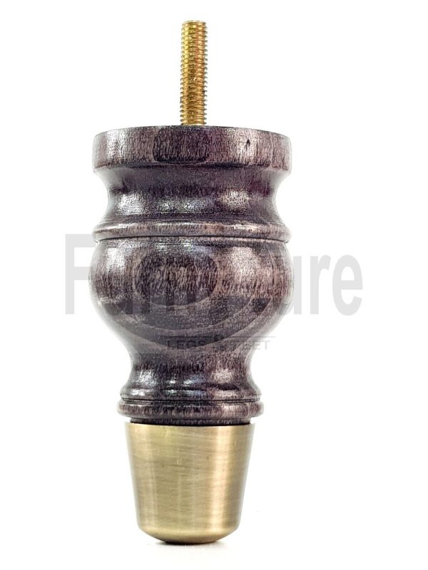 4x Turned Wood Furniture Feet Brass Slipper Cup M8 Chair Sofa Settee Legs 110mm - Image 14