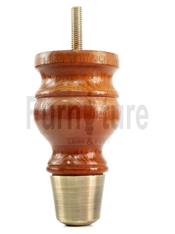 4x Turned Wood Furniture Feet Brass Slipper Cup M8 Chair Sofa Settee Legs 110mm - Image 15
