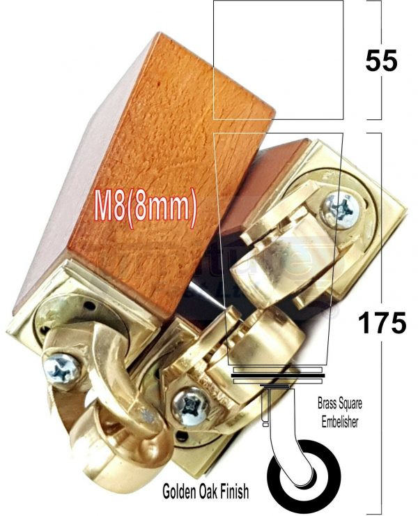 4x Wooden Square Furniture Chair Legs M8(8mm) Replacement Sofa Castor Feet 175mm 7 Inch High - Image 28