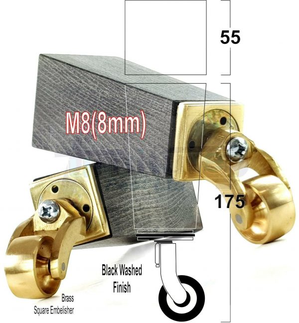 4x Wooden Square Furniture Chair Legs M8(8mm) Replacement Sofa Castor Feet 175mm 7 Inch High - Image 19