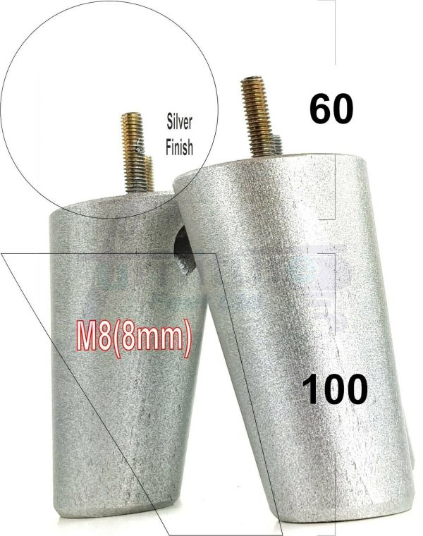4x WOOD FURNITURE CHAIR LEGS M8(8mm) REPLACEMENT SOFA / SETTEE FEET 100mm HIGH - Image 23