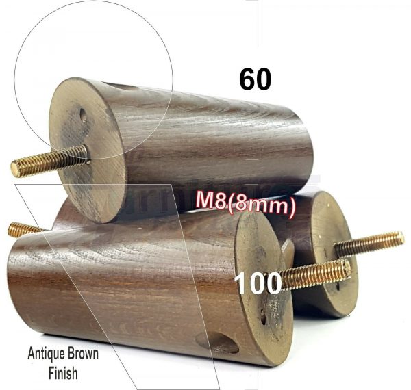 4x WOOD FURNITURE CHAIR LEGS M8(8mm) REPLACEMENT SOFA / SETTEE FEET 100mm HIGH - Image 9