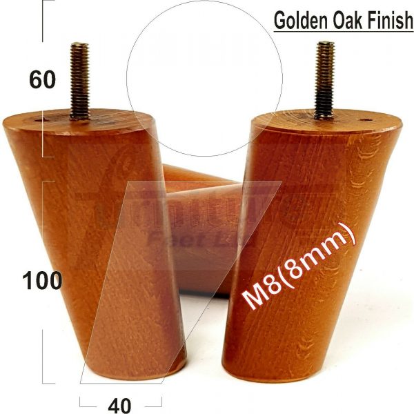 4x WOOD FURNITURE CHAIR LEGS M8(8mm) REPLACEMENT SOFA / SETTEE FEET 100mm HIGH - Image 16