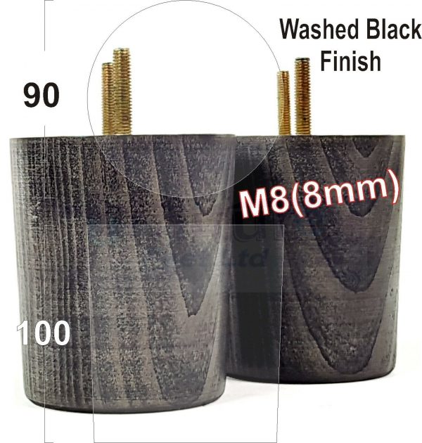 4x WOOD FURNITURE CHAIR LEGS M8(8mm) REPLACEMENT SOFA / SETTEE FEET 100mm HIGH - Image 7