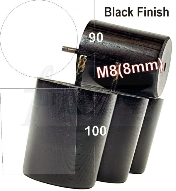 4x WOOD FURNITURE CHAIR LEGS M8(8mm) REPLACEMENT SOFA / SETTEE FEET 100mm HIGH - Image 6