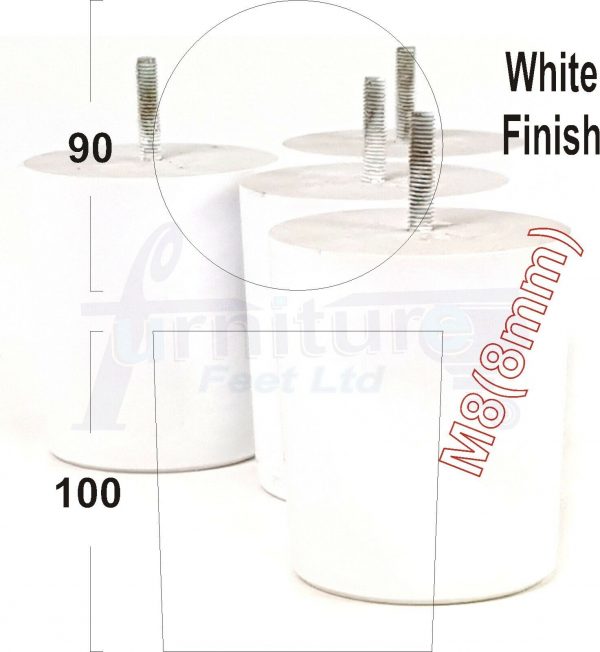 4x WOOD FURNITURE CHAIR LEGS M8(8mm) REPLACEMENT SOFA / SETTEE FEET 100mm HIGH - Image 23