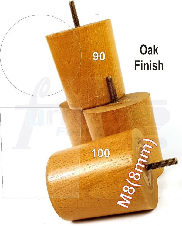 4x WOOD FURNITURE CHAIR LEGS M8(8mm) REPLACEMENT SOFA / SETTEE FEET 100mm HIGH - Image 17