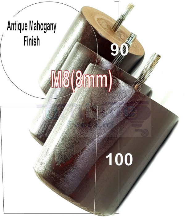 4x WOOD FURNITURE CHAIR LEGS M8(8mm) REPLACEMENT SOFA / SETTEE FEET 100mm HIGH - Image 25