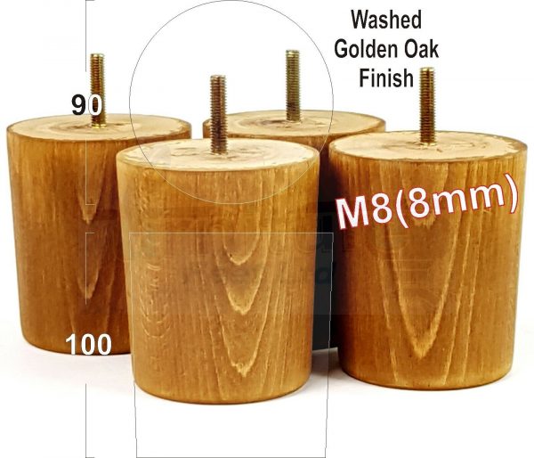 4x WOOD FURNITURE CHAIR LEGS M8(8mm) REPLACEMENT SOFA / SETTEE FEET 100mm HIGH - Image 15