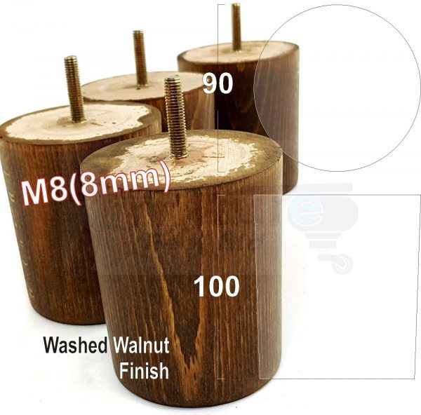 4x WOOD FURNITURE CHAIR LEGS M8(8mm) REPLACEMENT SOFA / SETTEE FEET 100mm HIGH - Image 10