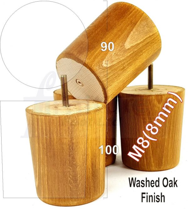 4x WOOD FURNITURE CHAIR LEGS M8(8mm) REPLACEMENT SOFA / SETTEE FEET 100mm HIGH - Image 18