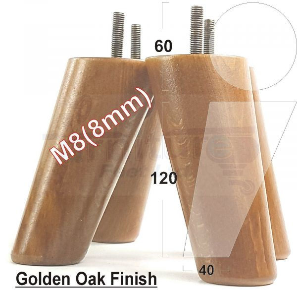 4x WOOD FURNITURE CHAIR LEGS M8(8mm) REPLACEMENT SOFA / SETTEE FEET 120mm HIGH - Image 17