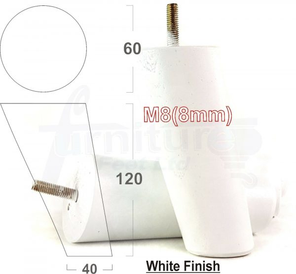 4x WOOD FURNITURE CHAIR LEGS M8(8mm) REPLACEMENT SOFA / SETTEE FEET 120mm HIGH - Image 26