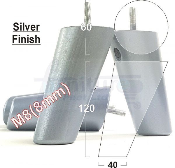 4x WOOD FURNITURE CHAIR LEGS M8(8mm) REPLACEMENT SOFA / SETTEE FEET 120mm HIGH - Image 23