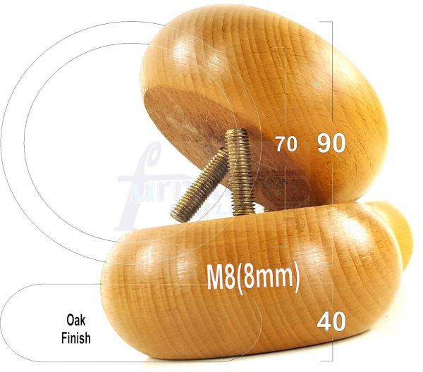 4x WOOD FURNITURE CHAIR LEGS M8(8mm) REPLACEMENT SOFA / SETTEE FEET 40mm HIGH - Image 24