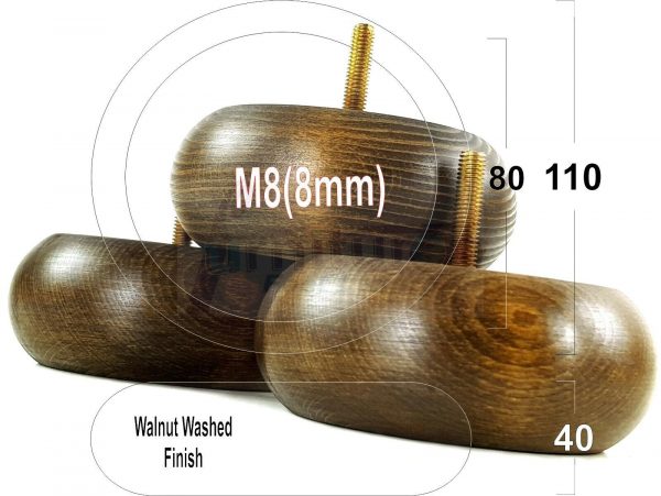 4x WOOD FURNITURE CHAIR LEGS M8(8mm) REPLACEMENT SOFA / SETTEE FEET 40mm HIGH - Image 35