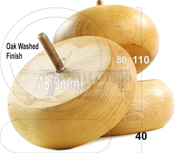 4x WOOD FURNITURE CHAIR LEGS M8(8mm) REPLACEMENT SOFA / SETTEE FEET 40mm HIGH - Image 42