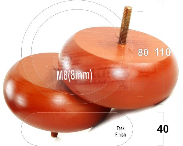 4x WOOD FURNITURE CHAIR LEGS M8(8mm) REPLACEMENT SOFA / SETTEE FEET 40mm HIGH - Image 46