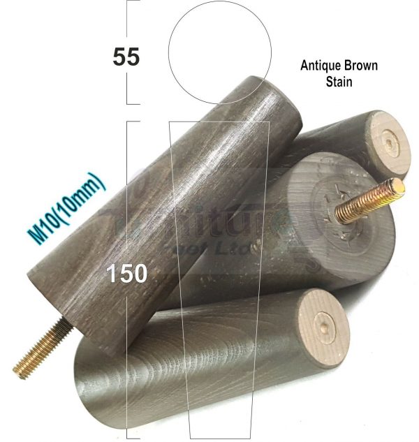 4x WOOD REPLACEMENT FURNITURE CHAIR LEG M10(10mm) TAPERED SETTEE FEET 150mm HIGH - Image 11