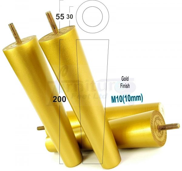 4x WOOD REPLACEMENT FURNITURE CHAIR LEG M10(10mm) TAPERED SETTEE FEET 200mm HIGH - Image 20
