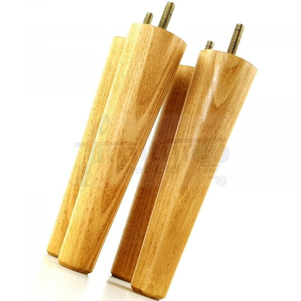 4x WOOD REPLACEMENT FURNITURE CHAIR LEG M10(10mm) TAPERED SETTEE FEET 200mm HIGH - Image 28