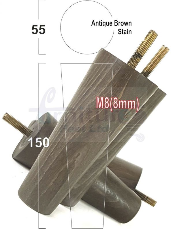 4x WOOD REPLACEMENT FURNITURE CHAIR LEG M8(8mm) TAPERED SETTEE FEET 150mm HIGH - Image 14