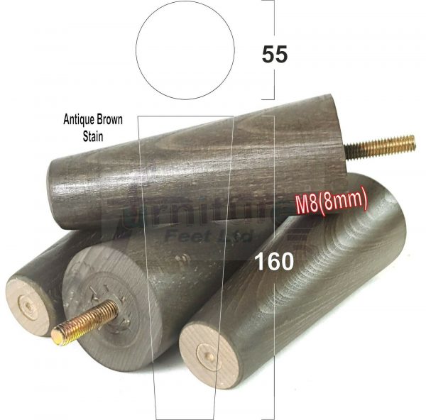 4x WOOD REPLACEMENT FURNITURE CHAIR LEG M8(8mm) TAPERED SETTEE FEET 160mm HIGH - Image 14