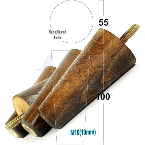 4x WOOD REPLACEMENT FURNITURE CHAIR LEGS M10(10mm) SOFA - SETTEE FEET 100mm HIGH - Image 20