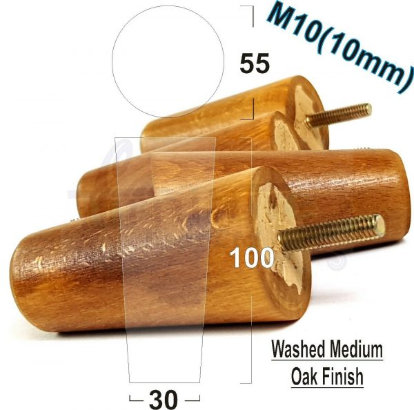 4x WOOD REPLACEMENT FURNITURE CHAIR LEGS M10(10mm) SOFA - SETTEE FEET 100mm HIGH - Image 25