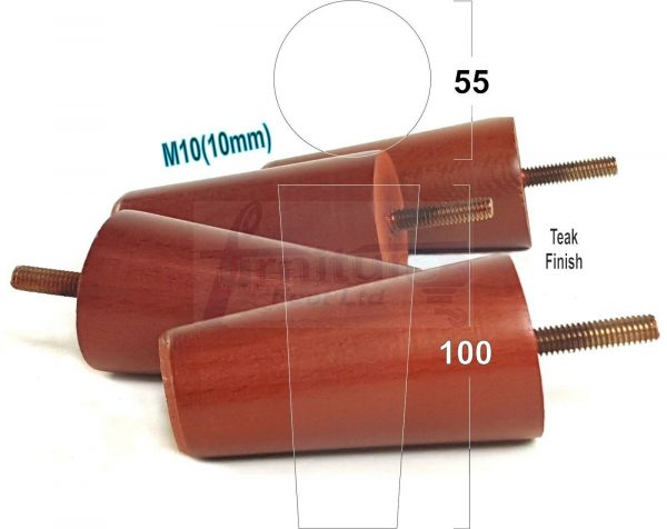 4x WOOD REPLACEMENT FURNITURE CHAIR LEGS M10(10mm) SOFA - SETTEE FEET 100mm HIGH - Image 32
