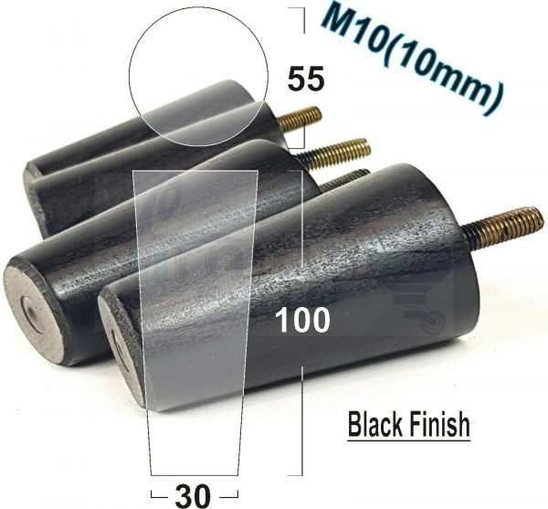 4x WOOD REPLACEMENT FURNITURE CHAIR LEGS M10(10mm) SOFA - SETTEE FEET 100mm HIGH - Image 15