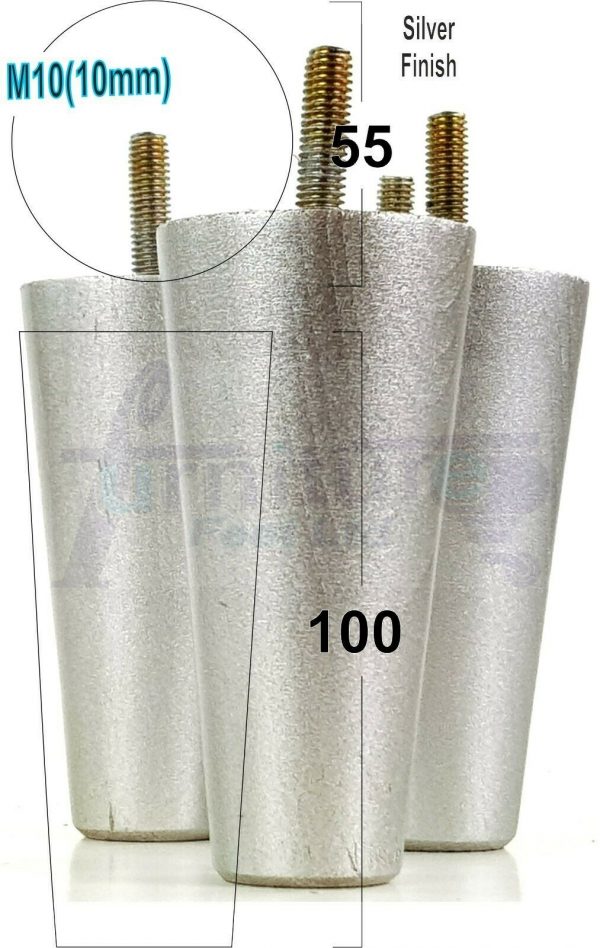 4x WOOD REPLACEMENT FURNITURE CHAIR LEGS M10(10mm) SOFA - SETTEE FEET 100mm HIGH - Image 30