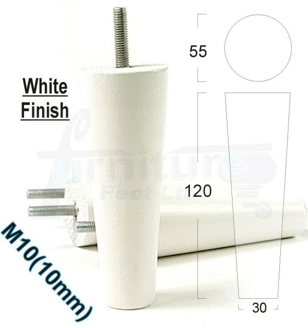4x WOOD REPLACEMENT FURNITURE CHAIR LEGS M10(10mm) SOFA - SETTEE FEET 120mm HIGH - Image 33