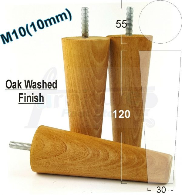 4x WOOD REPLACEMENT FURNITURE CHAIR LEGS M10(10mm) SOFA - SETTEE FEET 120mm HIGH - Image 28