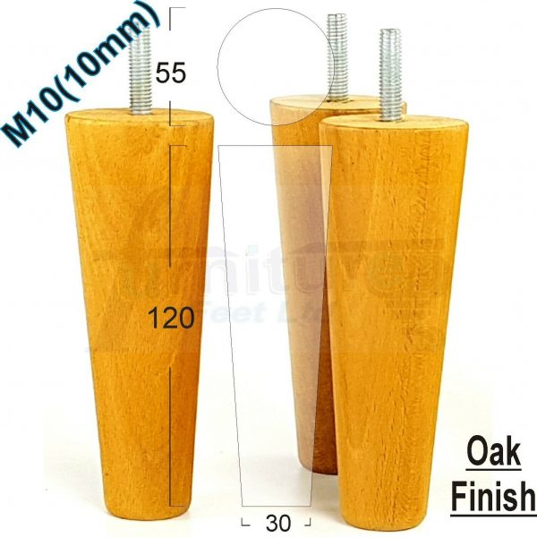 4x WOOD REPLACEMENT FURNITURE CHAIR LEGS M10(10mm) SOFA - SETTEE FEET 120mm HIGH - Image 26