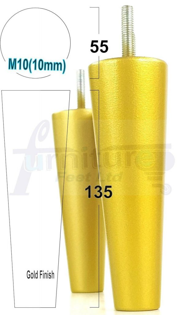 4x WOOD REPLACEMENT FURNITURE CHAIR LEGS M10(10mm) SOFA - SETTEE FEET 135mm HIGH - Image 21