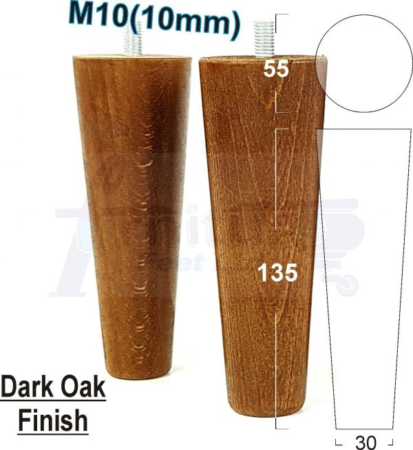 4x WOOD REPLACEMENT FURNITURE CHAIR LEGS M10(10mm) SOFA - SETTEE FEET 135mm HIGH - Image 18