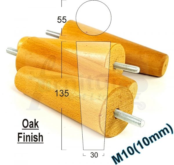 4x WOOD REPLACEMENT FURNITURE CHAIR LEGS M10(10mm) SOFA - SETTEE FEET 135mm HIGH - Image 27