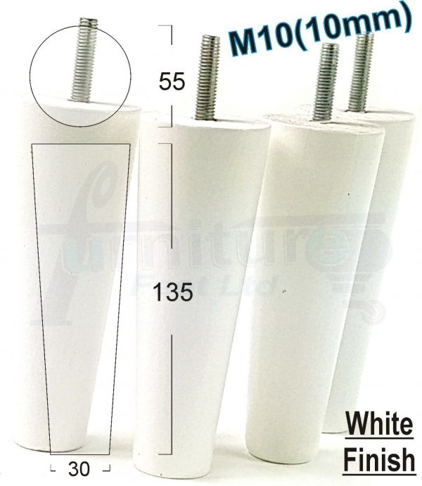 4x WOOD REPLACEMENT FURNITURE CHAIR LEGS M10(10mm) SOFA - SETTEE FEET 135mm HIGH - Image 34