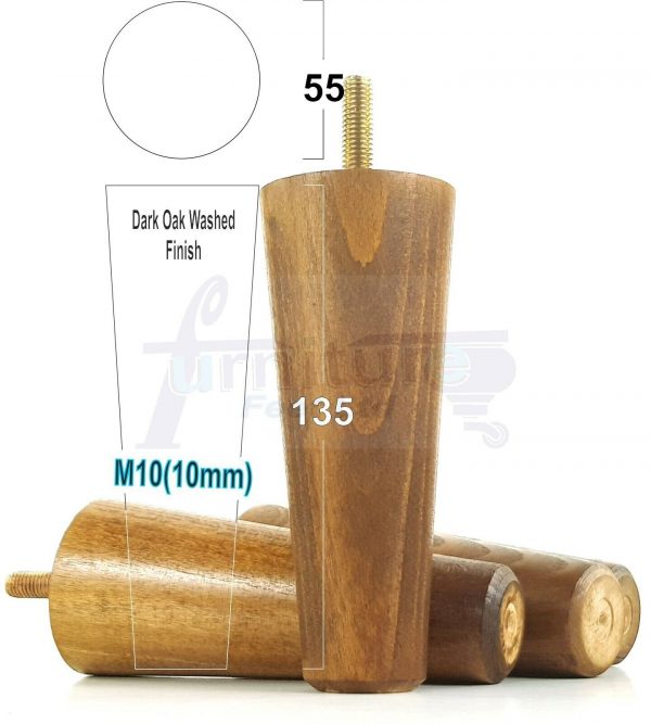 4x WOOD REPLACEMENT FURNITURE CHAIR LEGS M10(10mm) SOFA - SETTEE FEET 135mm HIGH - Image 19