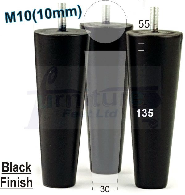 4x WOOD REPLACEMENT FURNITURE CHAIR LEGS M10(10mm) SOFA - SETTEE FEET 135mm HIGH - Image 15