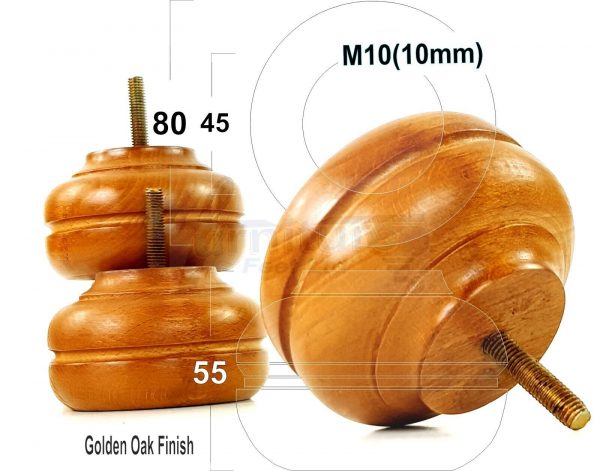 4x WOOD REPLACEMENT FURNITURE CHAIR LEGS M10(10mm) SOFA - SETTEE FEET 55mm HIGH - Image 18