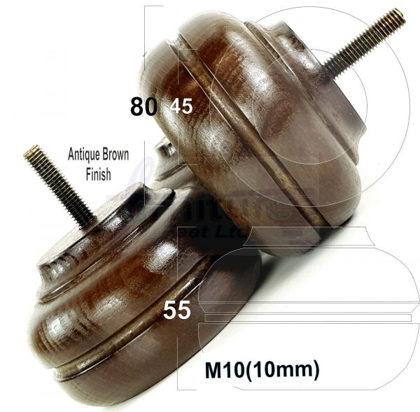 4x WOOD REPLACEMENT FURNITURE CHAIR LEGS M10(10mm) SOFA - SETTEE FEET 55mm HIGH - Image 11