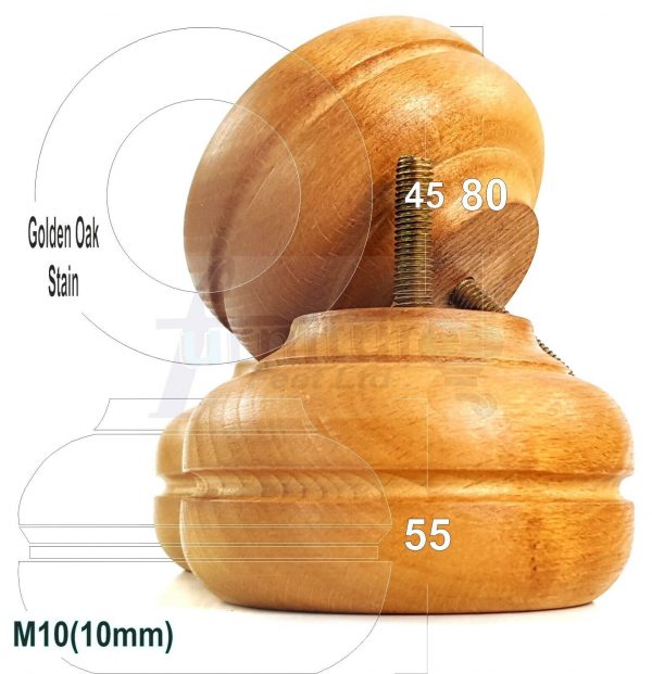 4x WOOD REPLACEMENT FURNITURE CHAIR LEGS M10(10mm) SOFA - SETTEE FEET 55mm HIGH - Image 19