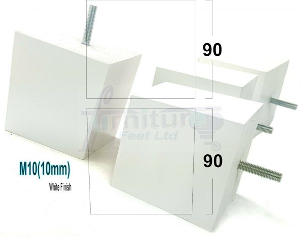 4x WOOD REPLACEMENT FURNITURE CHAIR LEGS M10(10mm) SOFA - SETTEE FEET 90mm HIGH - Image 24