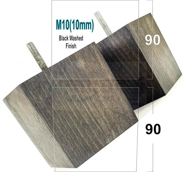 4x WOOD REPLACEMENT FURNITURE CHAIR LEGS M10(10mm) SOFA - SETTEE FEET 90mm HIGH - Image 11