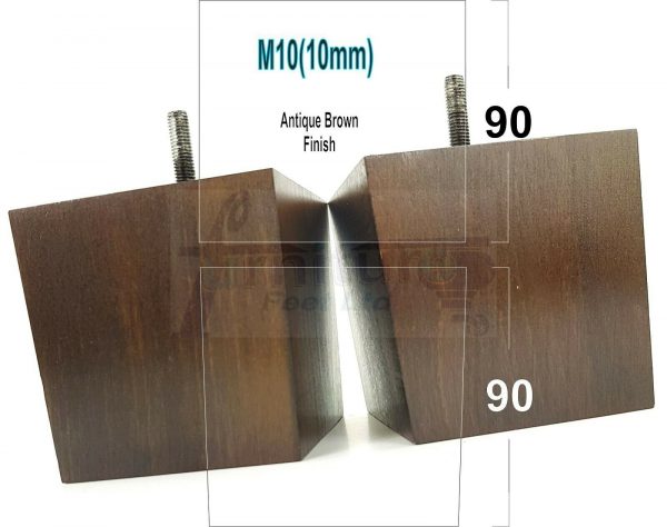 4x WOOD REPLACEMENT FURNITURE CHAIR LEGS M10(10mm) SOFA - SETTEE FEET 90mm HIGH - Image 9