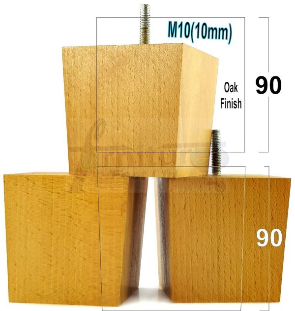 4x WOOD REPLACEMENT FURNITURE CHAIR LEGS M10(10mm) SOFA - SETTEE FEET 90mm HIGH - Image 20