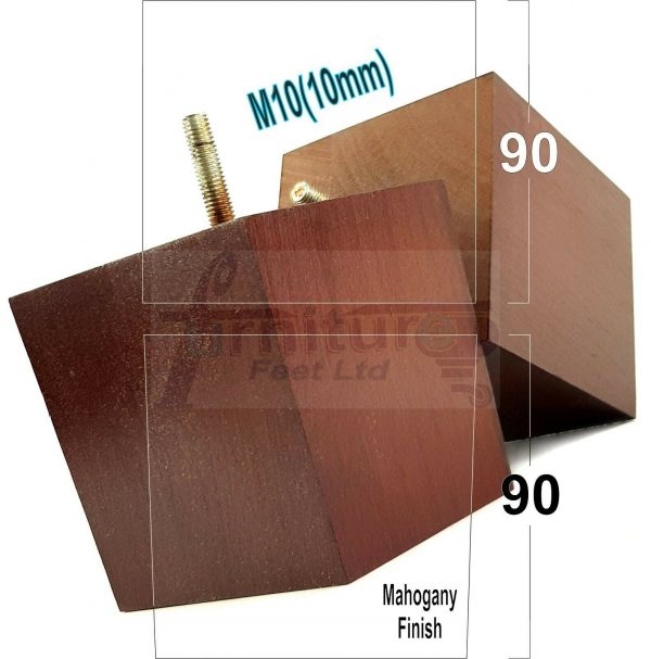 4x WOOD REPLACEMENT FURNITURE CHAIR LEGS M10(10mm) SOFA - SETTEE FEET 90mm HIGH - Image 16