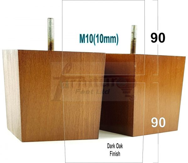 4x WOOD REPLACEMENT FURNITURE CHAIR LEGS M10(10mm) SOFA - SETTEE FEET 90mm HIGH - Image 12